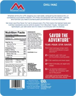 Mountain House Chili Mac Pro-Pak - 1 Serving -Camp Kitchen Sales Store 03a2f797 6565 4db4 b7d3 4f60251796ca