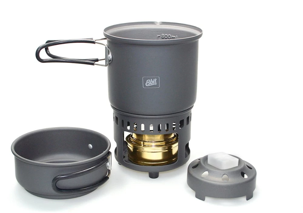 Esbit Alcohol Stove and Trekking Cookset - Gray 3 Esbit Alcohol Stove and Trekking Cookset - Gray