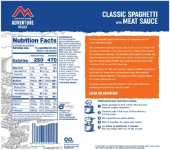 Mountain House Classic Spaghetti with Meat Sauce - 2 Servings -Camp Kitchen Sales Store 1a9766ed 034f 4518 963d a0b5bfc30852