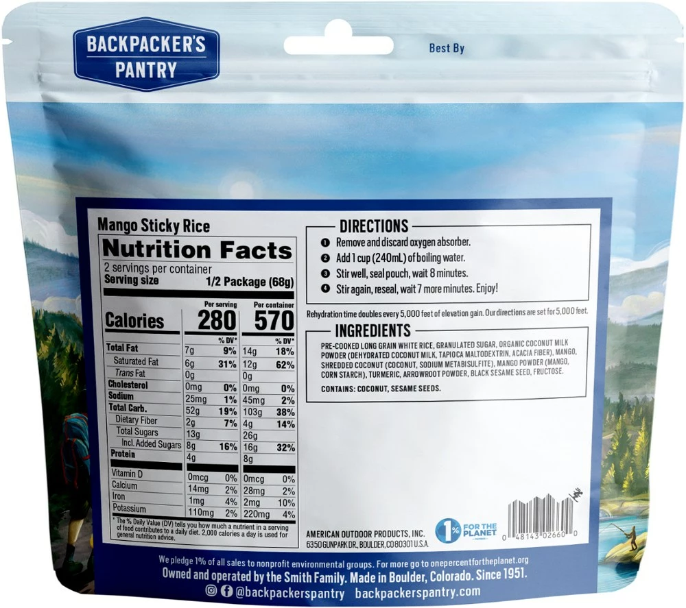 Backpacker's Pantry Mango Sticky Rice - 2 Servings - None 4 Backpacker's Pantry Mango Sticky Rice - 2 Servings - None - Image 2