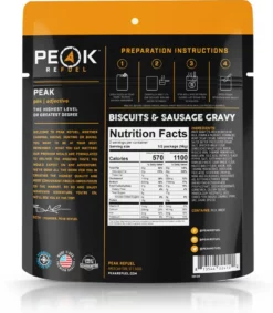 PEAK REFUEL Biscuits & Sausage Gravy - 2 Servings 5 PEAK REFUEL Biscuits & Sausage Gravy - 2 Servings -Camp Kitchen Sales Store 9ba65d84 14ff 49b5 b1c8 55aff77bda0b