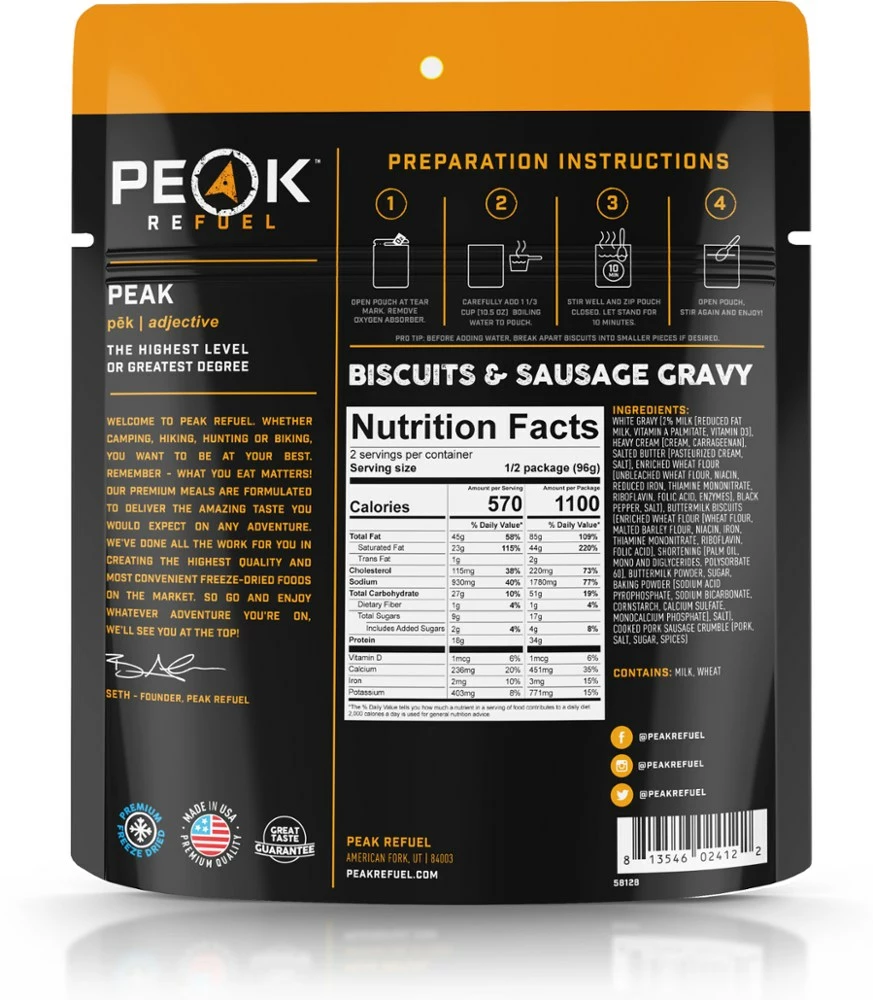PEAK REFUEL Biscuits & Sausage Gravy - 2 Servings 4 PEAK REFUEL Biscuits & Sausage Gravy - 2 Servings - Image 2