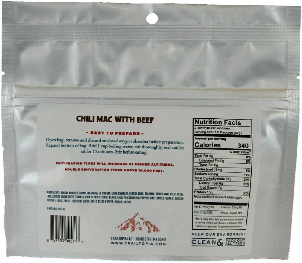 Trailtopia Chili Mac with Beef - 1 Serving - None 4 Trailtopia Chili Mac with Beef - 1 Serving - None - Image 2
