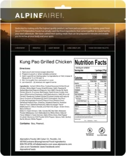 AlpineAire Foods Kung Pao Grilled Chicken - 1 Serving - None 7 AlpineAire Foods Kung Pao Grilled Chicken - 1 Serving - None -Camp Kitchen Sales Store a34756ed b7ab 47b3 9350 312ccc4ea0c2