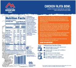 Mountain House Chicken Fajita Bowl - 2 Servings -Camp Kitchen Sales Store b0ea13a7 9331 4273 8d4b 7a5f111b7f93