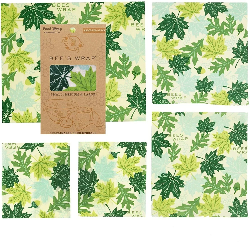 Bee's Wrap Forest Floor Print Wraps - Set of 5 2 Bee's Wrap Forest Floor Print Wraps - Set of 5