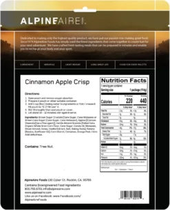 AlpineAire Foods Cinnamon Apple Crisp - 1 Serving -Camp Kitchen Sales Store c8b63464 ccf4 4ff1 9732 f94d21df2081