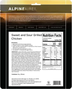 AlpineAire Foods Sweet & Sour Grilled Chicken - 1 Serving - None -Camp Kitchen Sales Store de18457b 841e 460b 8516 8cc8264e8ffc