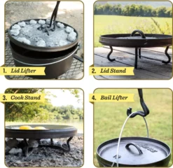 Lodge 4-in-1 Camp Dutch Oven Tool - Black -Camp Kitchen Sales Store e2251bd4 a11b 4faf 9a7b 530a98cb7f3d