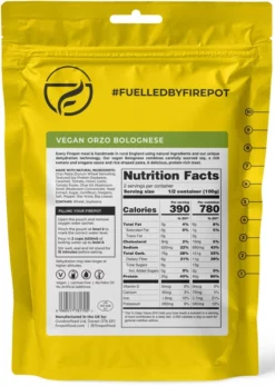 Firepot Vegan Orzo Bolognese - 2 Servings -Camp Kitchen Sales Store e4036b1f f157 4499 9023 8204003958dc