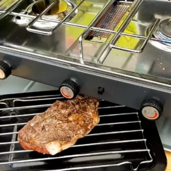 Zempire 2-Burner Deluxe & Grill High-Pressure Camping Stove - Black/Gray -Camp Kitchen Sales Store e56b59c4 bbf2 4d47 b810 a5503ccd4dd9