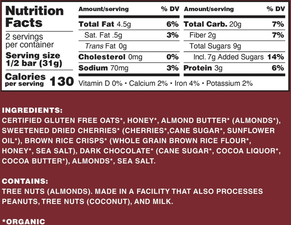 Kate's Real Food Dark Chocolate Cherry & Almond Bar - Dark Chocolate Cherry Almond 4 Kate's Real Food Dark Chocolate Cherry & Almond Bar - Dark Chocolate Cherry Almond - Image 2