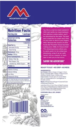 Mountain House Ice Cream Sandwich -Camp Kitchen Sales Store efee21da 45fe 4cd9 a074 0560753b50ea