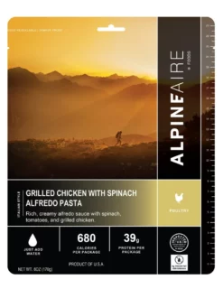 AlpineAire Foods Grilled Chicken with Spinach Alfredo Pasta - 1 Serving